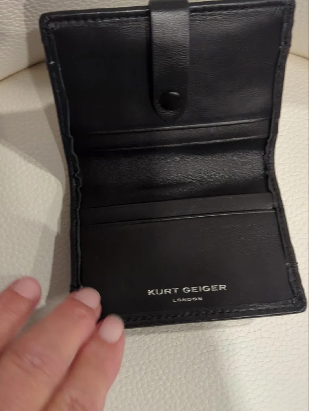 Kurt Geiger Black Quilted Leather Card Wallet